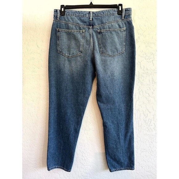 No Boundaries Distressed Denim High Rise Straight Jeans Women's Size 15 Blue - Picture 14 of 16